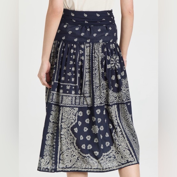 THE GREAT Navy Bandana Print Skirt - Picture 2 of 6